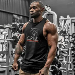 Tampas de tanques masculinas Rise N 'Grind No Pain Gin Gym masculino Treino de Fisicultura Singlet Fitness Stringer Roupent Sleesess Shirt para homens