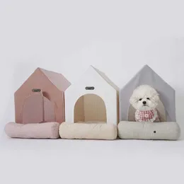 4oyu -Träger Kisten Häuser Prinzessin Luxusresidenz Teddybär Schnauzer Hund Katze Welpe Kitty Indoor Fluffy warme und komfortable Zwinger Pet House Tent 240426