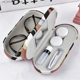 Sunglasses Cases 2024 New 2-in-1 Double Layer Glasses Box Mens Contact Lens Womens Creative Q240426