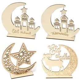 Ramadan Wooden Decor Islamski muzułmanin Eid Mubarak Home Ornament Ramadan Diy Hollow Moon Star Sheep1120937