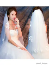 Gioielli per capelli da sposa 2 strati veli di matrimonio appliques velo da sposa corto accessorio con lunghezza di 80 cm
