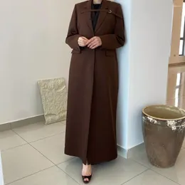 Mäns kostymer lyxiga muslimska Abaya Kvinnor Single Breasted Notch Lapel Elegant Female Blazer Business Evening Office Outfits 1 Piece Jacket