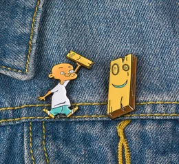 Jonny ve Plank emaye broşlar pimler anime eene rozeti broş yaka pimi denim gömlek yakalı çocukluk karikatür mücevher hediyesi frien1868779