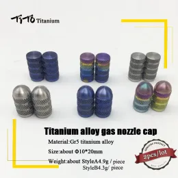 Araçlar tito 2pcs titanyum alaşım mtb bisiklet kapaklar bisiklet gaz memesi kapak yuvarlak bisiklet gaz nozul kapağı bisiklet titanyum alaşım valf kapağı