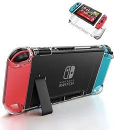 Abnehmbarer Kristall PC Transparentes Gehäuse für Nintendo Nintend Switch NS NX Hüllen Hartes klarer Rückzugabdeckung Shell Coque Ultra dünner Bag1523658