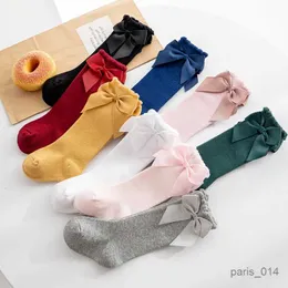 Kids Socks 2023 New Kids Socks Toddlers Girls Big Bow Knee High Quality Long Soft Autumn Winter 100% Cotton Lace Baby Tube Sock Calcetines