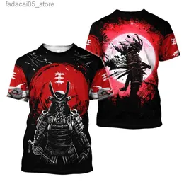 Camisetas masculinas de camiseta japonesa Bushido Mens Camiseta casual de mangas curtas Punk Rua Harajuku Retro Q240425