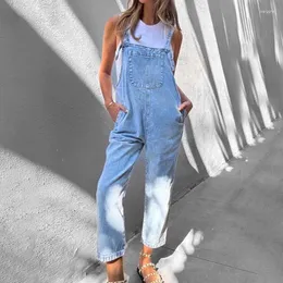 Frauen Jeans 2024 Frühlingsmodekleidung Y2K Vintage Hosen Streetwear Casual Neckholder Cargo Pant Workwear Denim Overalls