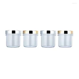 Garrafas de armazenamento Recipientes cosméticos de parede grossa Pet Pots de creme transparente tampa de prata dourada 120g 150g 200g Plástico Makeup Packaging Reabilt Bottle