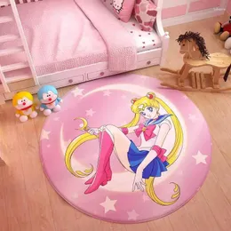 Carpets Pink Cute Girly Heart Anime Rug Bedroom Bedside Living Room Mat Computer Gaming Chair Cartoon Princess Carpet