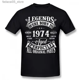 Мужские футболки 49-й день рождения ретро легенда, родившаяся в 1974 году, 49-летняя футболка уличная одежда с коротки