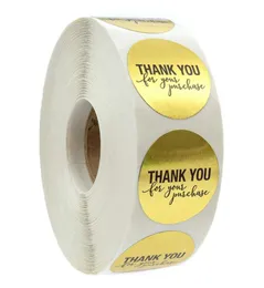 Event Party Supplies 500 Labels Per Roll round gold foil thank you for purchasing sticker roll pack sticker gift package Sta4303523