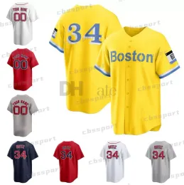 저렴한 핫 커스텀 야구 유니폼 David Ortiz Rafael Devers Home Away Jersey 남자 여자 청소년