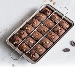 Profesyonel Bakeware 18 Boşluk Pişirme Aletleri Kolay Temizleme Kare Kafes Çikolatalı Kek Kalıp Brownie Pişirme Tavası Yapışmaz T2001115828068