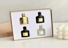 Conjuntos de presentes de perfume para homens 10 ml 4 peça orquídea preta vetiver cinza dourado garrafa roxa de veludo parfum long durading hell5187068