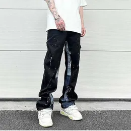DHgate.com:Mens Hip Hop Contrast Color Spliced Spot Ink DHgate.com:Mens Hip Hop Contrast Color Spliced Spot Ink
