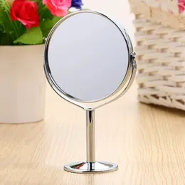 Förstoring Cirkulär sminkspegel Dual 2 sidor Rundform Roterande kosmetisk spegelstativ Magnifier Megel Stand Mirror