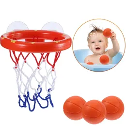 Barnens duschleksaker Childrens Shooting Basket Bathtub Water Game Set Baby Girls Boys and 3 Mini Plastic Basketball Fun Dusch Toys 240426