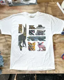 Мужские футболки Summer Street Retro Pet Cat Print Forte Forte Forted Forting Forme Fashion Par