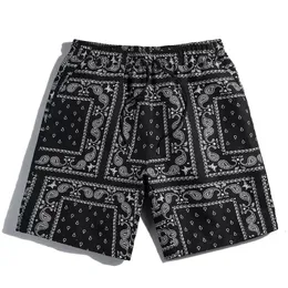 Mense Casual Beach Shorts Breattable Snabbtorkning Retro Personlig tryckt Bermuda Shorts Hip-Hop Street kläder 240426