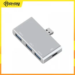 Ryra USB 3.0 Тип C Hub 4 в 1 Multi -Port Dock Station Splitter Mini цинк сплав USB 3.0 Hub High Speed Adapter для ПК ноутбук 240418