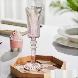 SCHEDE DEL VINO 140 ml 6 colori in stile europeo di bellezza romantica lampada in vetro di bicchiere spessa Champagne Restauranti El Drop Delivery Home Garden Dhjy3