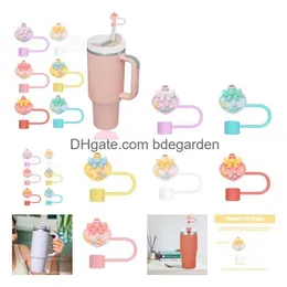 DrinkWare Handle Topper Bebendo acessórios de xícara de ER Sile Dicas reutilizáveis à prova de poeira para cames de cames de caminhada Droga Droga Home Garden Kitchen OTBDS