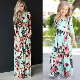 Sneakers Mother Daughter Dresses Floral Nine Quarter Bohemia Long Dress Casual Sundress for Mom & Daughter Dress Family Matching Clothes