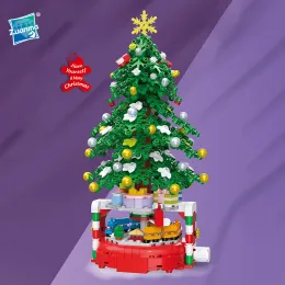 Bloklar Noel Sunuyor Noel Ağacı Binası Blok Meclis Aksesuarları Diy Bina Blok Saksı Noel Ağacı