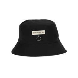 Chapéus de aba larga Chapéus de balde 2023 Moda Novos homens e mulheres letra Carta bordada Fisherman Hat em estilo coreano Deslocador de viagens SunScreen Bucket Hat J240425