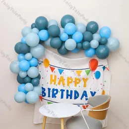 Decoração de festa 80pcs Balões azuis Arco Kit de guirlanda de aniversário Decorações de chá de bebê Noiva de casamento para ser batismo de crianças batizador