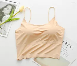 Camisoles Tanks Frauen Sommer Bras Camisole Top Dünner Schlinge nahtloses Eis Seide Schöne Back Unterwäsche2949523