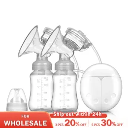 Enhancer New Electric Double Breast Pump USB BPA Gratis bröstpumpar baby amning med vårdkuddar och bröstmjölkförvaringspresent