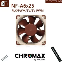 Pads noctua nfa6x25 Case Fan 60mm الكمبيوتر البذرة مروحة 5v/12v التحكم في درجة الحرارة الذكية مروحة الرادياتير