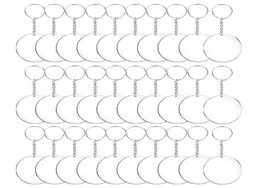 487296pcs Acrylic Transparent Circle Discs Set Key Chains Clear Round Acrylic Keychain Blanks Keychain for DIY Transparent12462819488