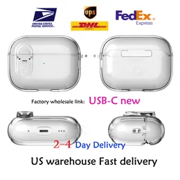 Per AirPods Pro 2 2023 USB C Pod AirPods AirPods Pro 3 Solid Silicone Carente Copertura per cuffie protettiva Cina protettiva Apple Box Wireless Box Shock Aoff