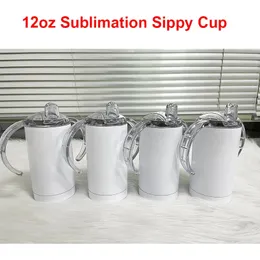 12 oz süblimasyon düz sippi bardak bebek su şişesi ile çift duvarlı vakum yalıtımlı tımar