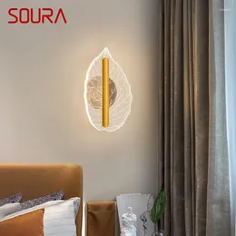 Lâmpada de parede Soura folhas contemporâneas da sala de estar interna de cama de cama de cama nórdica El corredor corredor corredor