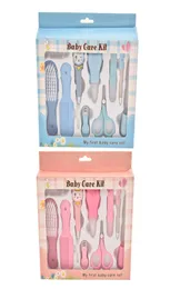 10Pcsset Neonatal nail care kit 10 sets of aspirator hair comb scissors brush and polish baby nail scissors baby heathy care set 8282673