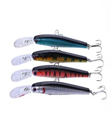 Hengjia 80pcs Lot 12 5cm 14g Minnow 플라스틱 루어 3D 눈 인공 낚시 태클 4 hook274S1057897