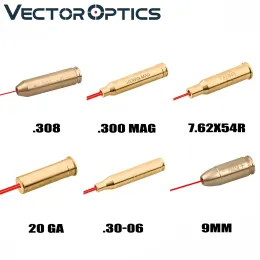 Optics Gunpany Red Laser Bore Sight Brass Boresight Cal Cartridge Bore Sight for Scope Justering .223 .308 9mm Inget batteri