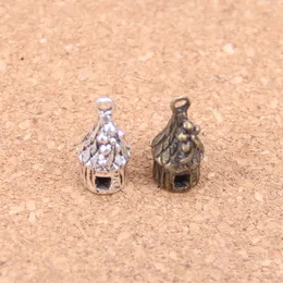 52pcs Antique Silver Labled Clorted House Cabin Charms Подвеска DIY Ожерелье для браслета