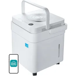Cube 50 Pint Dehumidifier para porão e quartos em casa - Smart Control trabalha com Alexa, White, Drening Mangueira incluída, Energy Star mais eficiente