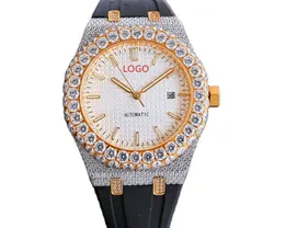 Designer Watch Luksusowe automatyczne zegarki mechaniczne Wysoka jakość dla mężczyzn Montre Moissanite cyrkon diamentowy gumowy opaska Męskie Ruch Wzorności