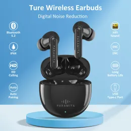 Kulaklıklar Paramita Kablosuz Bluetooth Kulaklıklar BT5.2 Su geçirmez spor kulaklıklar Oyun ve EQ modu ile gürültü azaltma kulaklıklarını çağırın