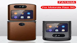 Motorola Razr 5G 2020 버전 백 케이스 7671796 용 전화 Fayaha 오리지널 가죽 패션 커버