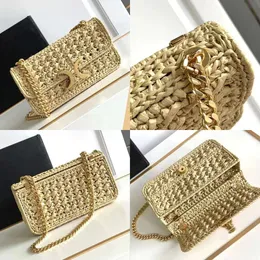 Women Woven Chain Designer Shoulder Handbags All Steel Letter Lock Buckle Armpit Hollow Crossbody Pouch Top Quality Beach Vacation Bags Original Quality