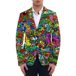 Giacche maschio graffiti giacche si adattano oversize per uomini abbigliamento casual moda blazer da uomo costum giacca estiva grottale dropshipping