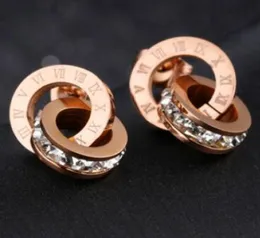 Donne Rose Gold Doppio Orena Double Orenings Colora Set di gioielli di gioielli di lusso per set di acciaio in titanio JM0022352490
