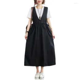 Casual Dresses 2024 Arrival Japanese Preppy Style Sleeveless V-neck Sweet Girl's Chic Spring Summer Tank Dress Fashion Women